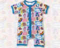 Care Bears Rainbow Checkerboard Baby Zip Romper